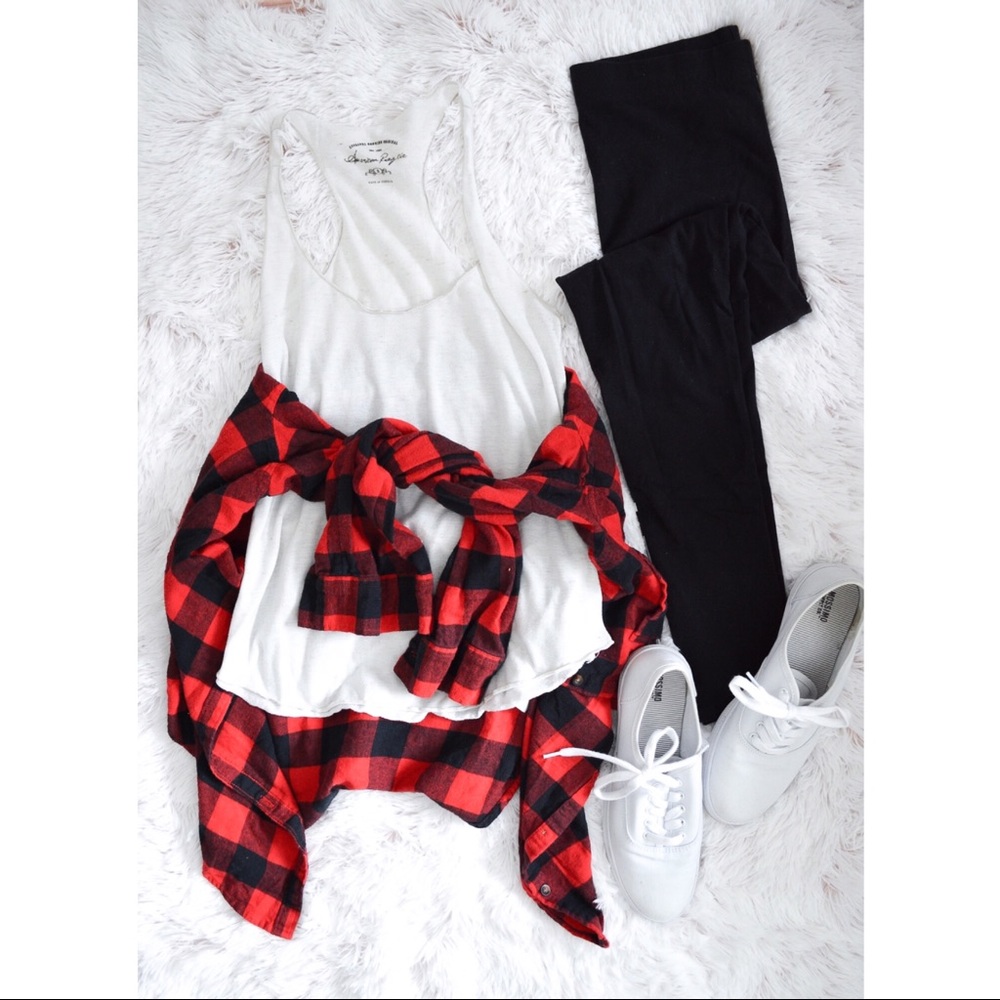 Hollister Red & Black Plaid Flannel Shirt